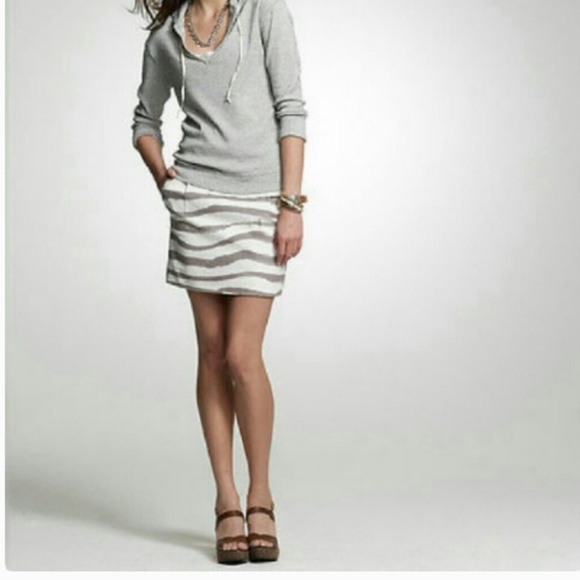 J. Crew Dresses & Skirts - J.Crew zebra-stripe mini skirt w/ pockets! size 4